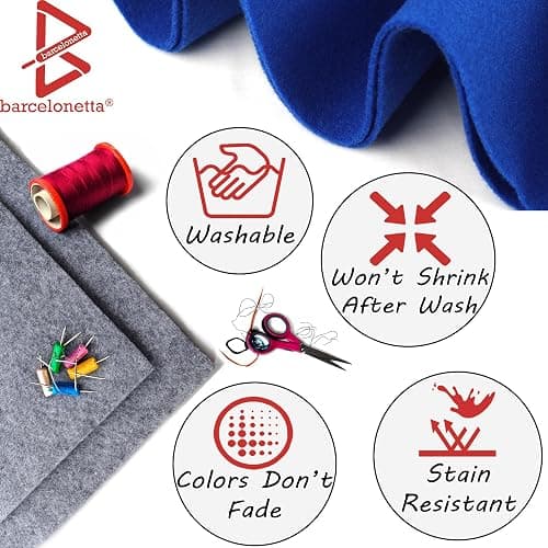 Barcelonetta | Acrylic Felt Fabric | 72'' Inch Wide | 1.5mm Thick | DIY Arts & Crafts, Sewing, Cushion and Padding (White, 1 Yard) - Half Yard White thumbnail 3