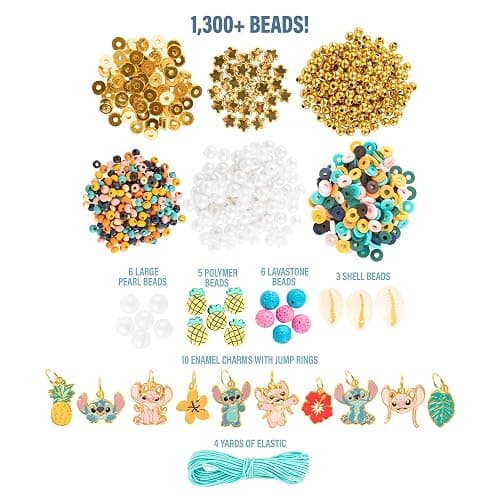 Fashion Angels Disney Stitch Cute & Feisty Jewelry Design Kit - Makes 10+ Charm Bracelets with 10 Enamel Charms, Themed Beads, an Assortment of Metallic and Wooden Beads! Ages 8 and Up thumbnail 2