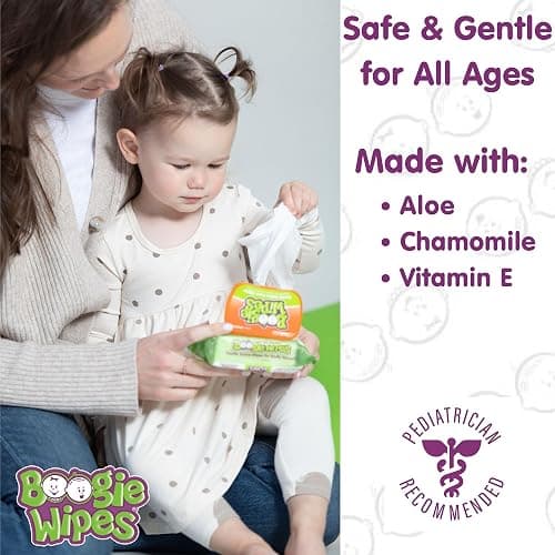 Boogie Wipes Gentle Wet Wipes for Baby and Kids, Face, Hand, Body & Nose, Made with Vitamin E, Aloe, Chamomile and Natural Saline, Fresh Scent, 90 Count thumbnail 3