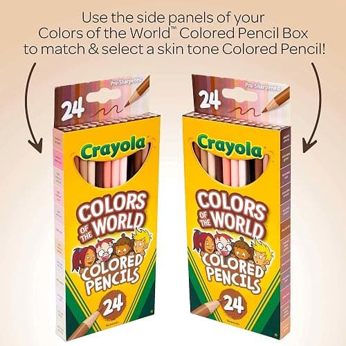 CRAYOLA Colours of the World Pencils - Assorted Colours (Pack of 24) | Colours That Represent Skin Tones from Around the World | Ideal for Kids Aged 3+ thumbnail 6