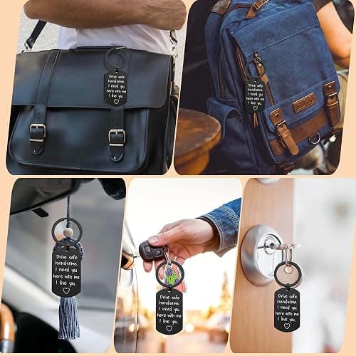 Drive Safe Keychain for Boyfriend - Drive Safe Handsome I Need You Here With Me Keyring Birthday Valentine’s Day Gifts for Him Boyfriend Husband Gifts thumbnail 6