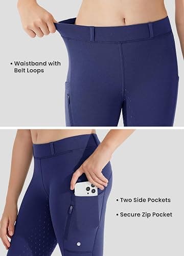 Willit Girls Fleece Horse Riding Pants Equestrian Breeches Kids Winter Riding Tights Thermal Schooling Tights thumbnail 4