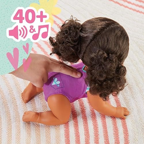 Baby Alive Crawl 'n Play Tilly Tinker Electronic Crawling Baby Doll Set, Black Hair, Kids Toys for Girls & Boys 3 Years & Up, 10.75 Inches thumbnail 10