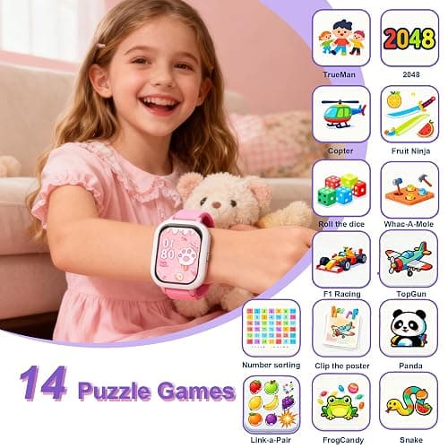 Kids Smart Watch 4-15 Ys, Standalone&APP Dual Use, Bluetooth Call, Kid Gift | 1.8'' IP68 Boys Girls Fitness Tracker, DIY Sports Modes, Heart Rate&Sleep Monitor, 13 Alarms, Weather, Smart Reminder, Games thumbnail 9