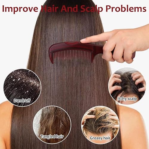 Dandruff Comb, 2 Pcs Scalp Sweep Detoxing Hair brush Set for Dandruff Removal, Scalp Build Up Remover and Stainless Steel Fine Tooth Comb for Scalp Massage Combs thumbnail 4