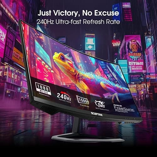 Sceptre New Curved 24.5-inch Gaming Monitor up to 240Hz 1080p R1500 1ms DisplayPort x2 HDMI x2 Blue Light Shift Build-in Speakers, Machine Black 2025 (C255B-FWT240 Series) thumbnail 3