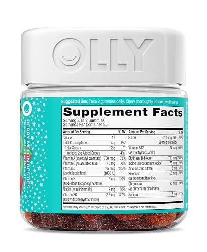 Olly Teen Girl Multi Gummy, Healthy Skin and Immune Support, 15 Essential Vitamins, Biotin, Zinc, Calcium, Chewable Multivitamin, Berry Melon, 35 Day Supply, 70 Count thumbnail 9