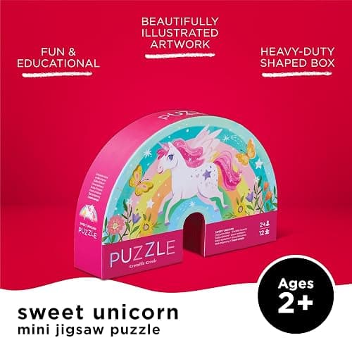 Crocodile Creek 12-Piece Mini Jigsaw Puzzle - Fun Floor Puzzles for Kids Ages 2-4 and Up - Heavy-Duty Shaped Box for Storage - Sweet Unicorn - 12" x 9" Finished thumbnail 4