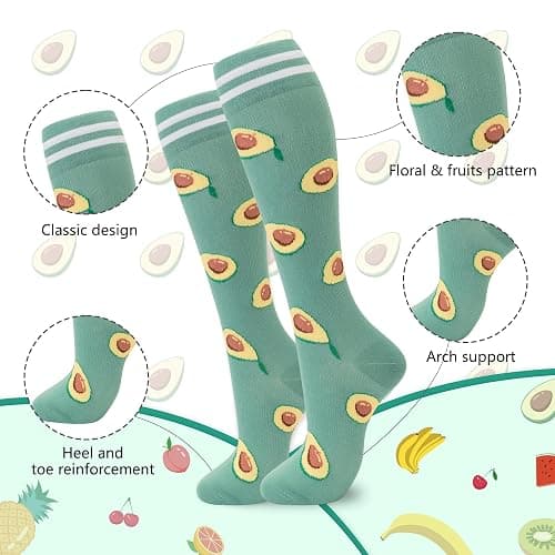 fenglaoda Compression Socks for Women Men Support Circulation 6 Pairs Socks For Nurse, Travel, Flight thumbnail 2