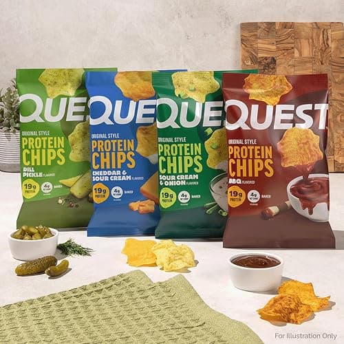 Quest Nutrition Protein Chips Variety Pack, Dill Pickle, BBQ, Cheddar & Sour Cream, Sour Cream & Onion, High Protein, Low Carb, Gluten Free 1.1 oz (Pack of 8) thumbnail 7