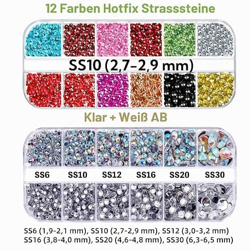 Baxczomx Hotfix Applikator Set, Hotfix Strasssteine Applikator mit 7 Applikatorspitzen, 2 Boxen Hotfix Strasssteine Glitzersteine für Textilien, Hotfix Strass Applikator für DIY Kleidung Schuhe (Rosa) thumbnail 2