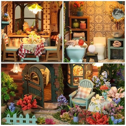 RHZN Miniature House Kit, Dollhouse Kit, Miniature Kit, DIY Mini House Building Kit for Adult Teen, Botanical House - Botanical House thumbnail 4