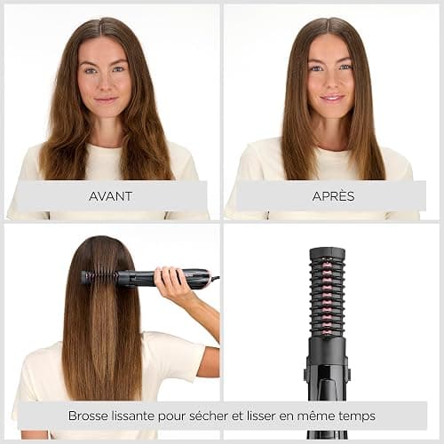 BaByliss Brosse soufflante Perfect Finish - 3 accessoires pour lisser, créer du volume et mettre en forme - 2 réglages de chaleur +Bouton Air Froid - Technologie ionique anti- frisottis - AS126E thumbnail 4