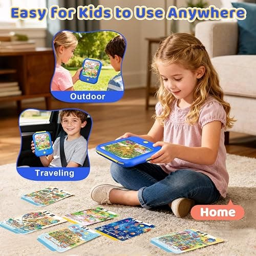 Kids Learning Tablet Bilingual, Montessori Educational Learning Toys for Toddlers 2-5 Year Olds, with 2000+ Words and Games, Speech Therapy Autism Toys, 2 3 4 5 Year Old Boy Girl Birthday Gift(Blue) thumbnail 6