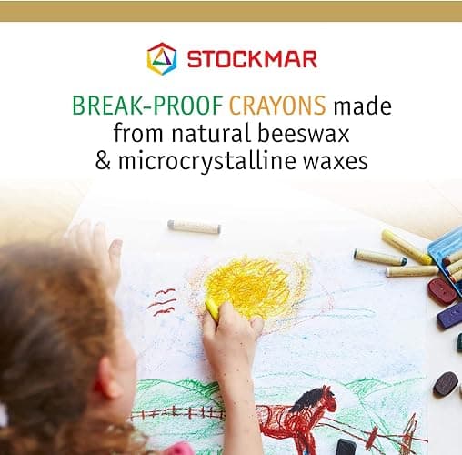 Stockmar Beeswax Block Crayons, Set of 8 - Non Toxic, Safe, Natural Jumbo Crayons For Kids & Adults - Waldorf Homeschool -Waldorf Art Supplies - In Storage Tin Case, Made in Germany thumbnail 6