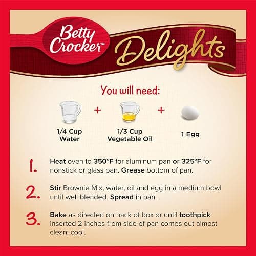 Betty Crocker Supreme Chocolate Chunk Brownie Mix, 18 oz | Fudgier Texture Vs. Prior Recipe, Big Chunks Of Real Chocolate, Makes 16 Servings, Party & Gift Ready thumbnail 5