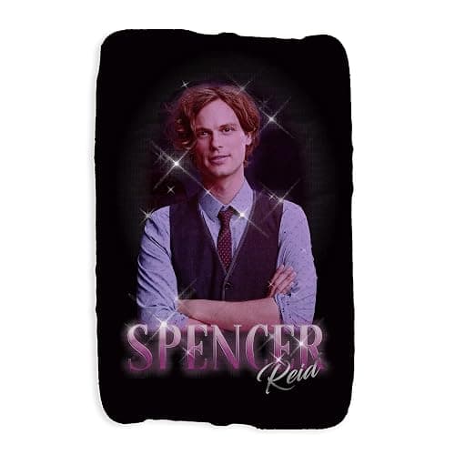 CBS Criminal Minds Vintage Spencer Reid Sherpa Blanket - 37" x 57" - Officially Licensed | Officially Licensed, Vintage - Image 1