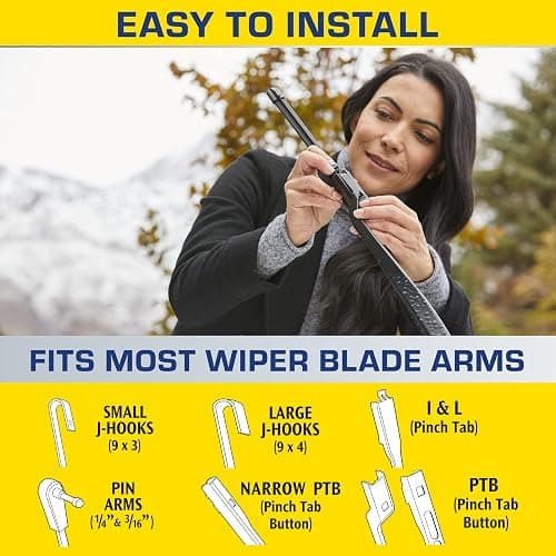 Rain-X 810161 Latitude 2-In-1 Water Repellent Wiper Blades, 26" and 18" Windshield Wipers (Pack Of 2), Automotive Replacement Windshield Wiper Blades With Patented Rain-X Water Repellency Formula thumbnail 4