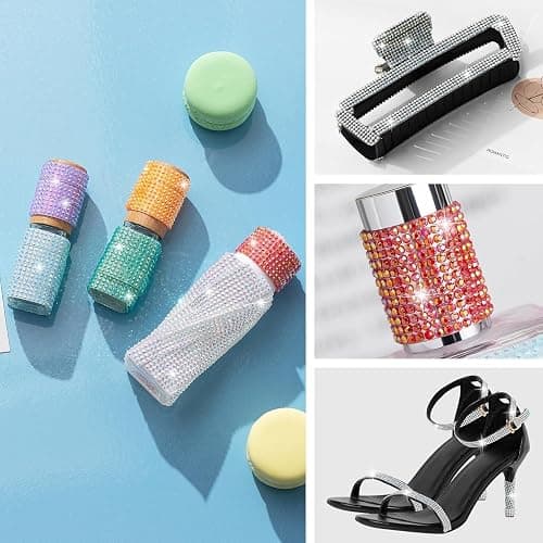 LYXMYGS 10-Yard Bedazzling Strips, 5-Rows Rhinestone Ribbon Self Adhesive,10-Rolls Rhinestone Strips for DIY Craft, Rhinestones for Crafting, Home Decor and Special Events, 10 Colors, 0.45inch Width thumbnail 7