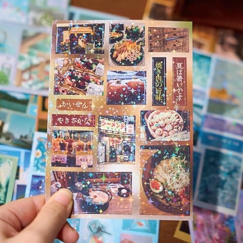 Japanese Sticker Book - 40 Sheets Cherry Blossom & Izakaya Food Stickers for Journals, Planners, Scrapbooking & Water Bottles - Kawaii Vinyl Decals (554 Pcs) thumbnail 5