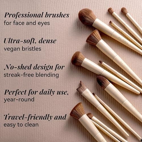 BS-MALL Professional Makeup Brush Set with Travel Case, Soft Synthetic Face & Eye Brushes for Foundation, Concealer, Powder, Blush & Eyeshadow for Beginners, Beauty Enthusiasts & Makeup Artists 18PCS thumbnail 4