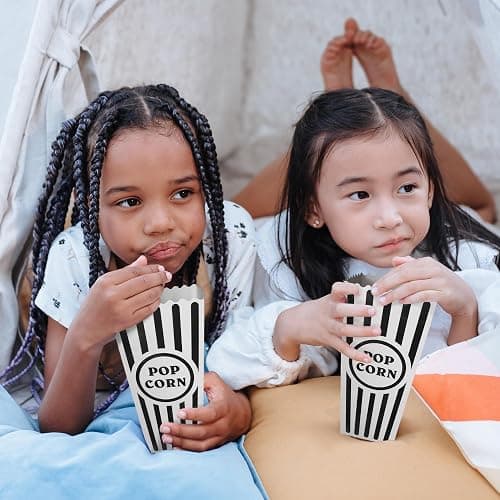 Novelty Place 12 Pcs Classic Popcorn Boxes, 46 oz Black and White Striped Cardboard Popcorn Container for Movie Night Party - 7.8" Tall x 3.9" Square thumbnail 6