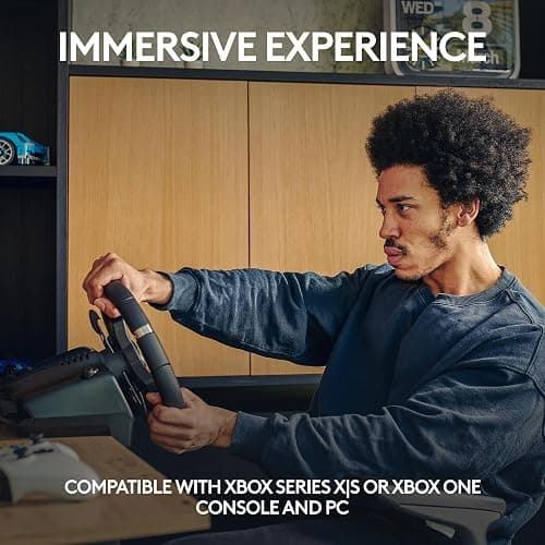 Logitech G G920 Driving Force Racing Wheel and Floor Pedals, Real Force Feedback, Stainless Steel Paddle Shifters, Steering Wheel Cover for Xbox Series X|S, Xbox One, PC, Mac - Black thumbnail 3