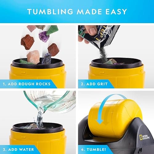National Geographic Starter Rock Tumbler Kit - Durable Leak-Proof Rock Polisher for Kids - Complete Rock Tumbling Kit - Geology Hobby Science Kit, Rocks & Crystals for Kids (Amazon Exclusive) thumbnail 3