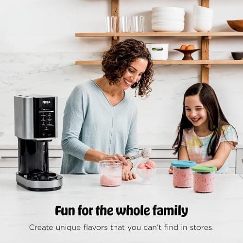 Ninja CREAMi | Ice Cream Maker Bundle | Includes (4)16 oz. Tubs for Gelato, Mix-ins, Milkshakes, Sorbet, Smoothie Bowls & More| 7 One-Touch Programs| Compact Size| Perfect for Kids | Silver thumbnail 2