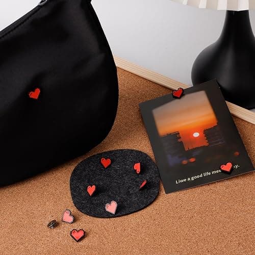 vintage 8-bit pixel style heart-shaped enamel lapel pins - game-themed cute alloy brooch, perfect accessory for female gamers, ideal for jackets, backpacks, and other clothing thumbnail 2