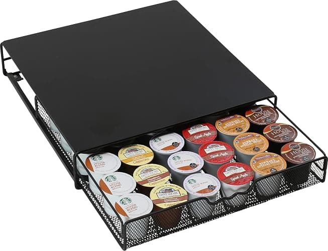 DecoBrothers K-Cup Holder Drawer for 36 Coffee Pods Storage, Black - Image 1