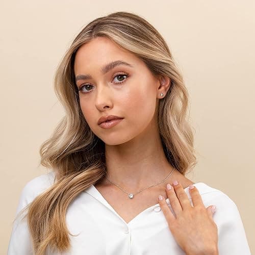PAVOI 14K Gold Plated Crystal Solitaire 1.5 Carat (7.3mm) Cubic Zirconia Dainty Choker Necklace | Gold Necklaces for Women thumbnail 2
