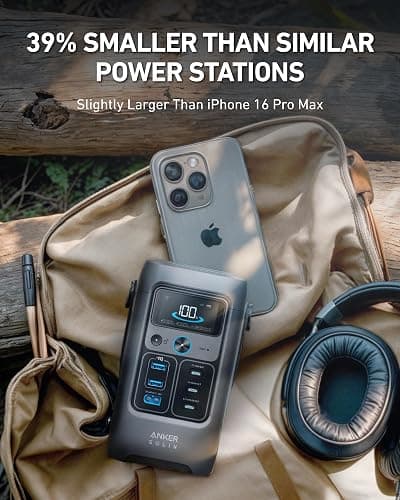 Anker SOLIX C200 DC Power Bank Station and 60W Solar Panel, 192Wh Portable Power Station, LiFePO4 Battery, 200W Solar Generator, For Outdoor, Camping, Traveling, and Emergencies thumbnail 4