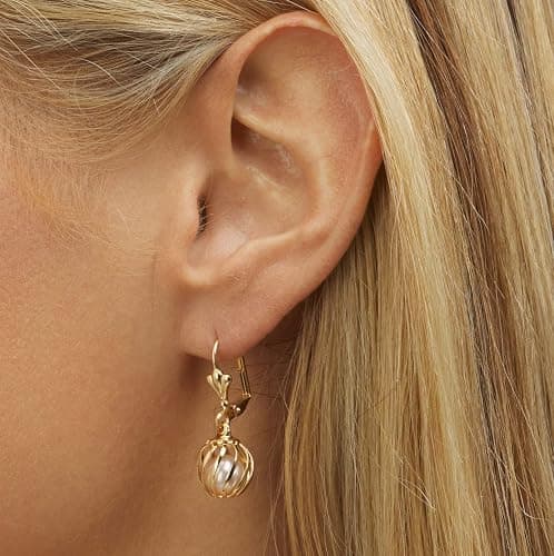 Barzel 18K Gold Plated Pearl Dangling Drop Earrings thumbnail 2