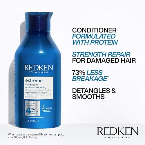 Redken Extreme Shampoo & Conditioner Set For Damaged Hair - Strengthens Hair and Repairs Breakage, Infused With Proteins, 10.1 Fl Oz (Pack of 2) thumbnail 6