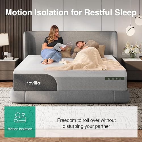 Novilla Bliss Cooling Queen Mattress, 14 Inch Gel Queen Memory Foam | Mattress in a Box with Cool-Touch Nylon Cover, Pain Relief & Spinal Support with CertiPUR-US Certified Foam thumbnail 5
