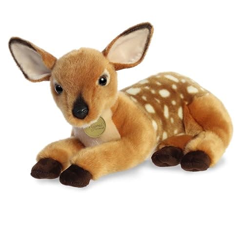 Aurora® Realistic Miyoni® Deer Stuffed Animal - Lifelike Details Make a Cherished Companion - Perfect for Decorating Bedrooms or Classrooms - Brown 14 Inches - Image 1