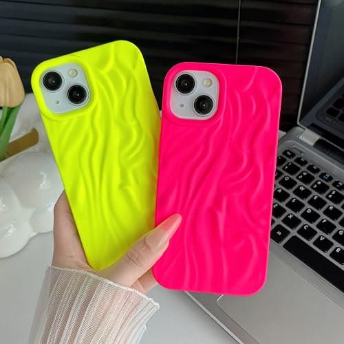 Caseative for iPhone 14 Case,Pleated Water Ripple Chrome Wave Pattern Soft Phone Case (Clear) thumbnail 3