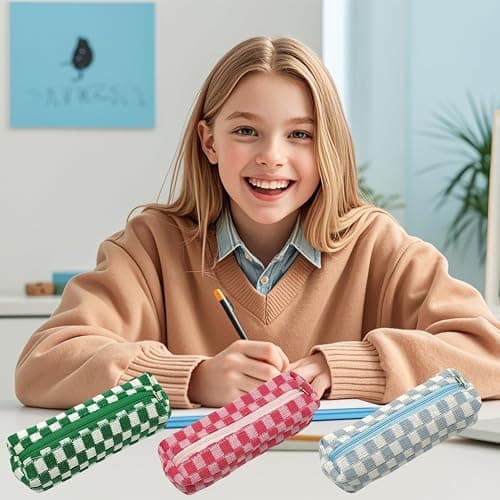 Carry bloom Pencil Pouch Cute Pencil Case for Girls Aesthetic Pencil Bag with Zipper Pen Cases School Supplies Makeup Bag (1 flower blue) - 1 flower blue thumbnail 6
