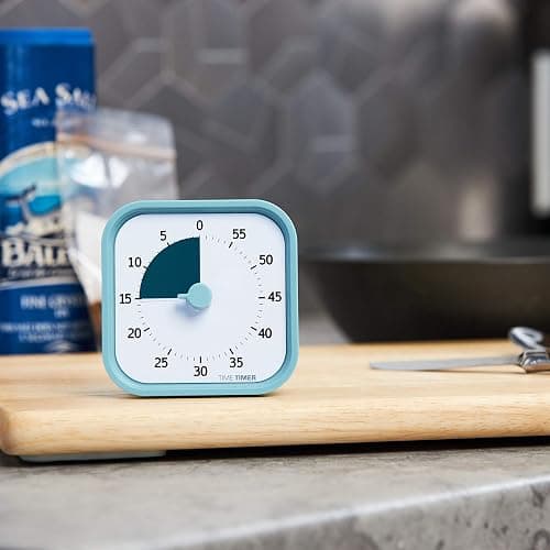 TIME TIMER Home MOD - 60 Minute Kids Visual Timer Home Edition - for Homeschool Supplies Study Tool, Timer for Kids Desk, Office Desk and Meetings with Silent Operation (Lake Day Blue) thumbnail 7