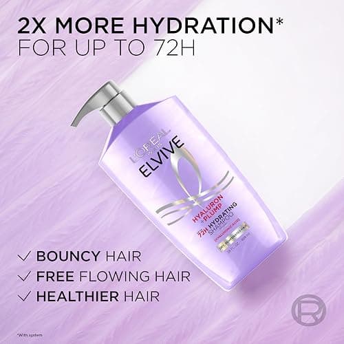 L'Oreal Paris Elvive Hyaluron Plump Shampoo and Conditioner Set for Dehydrated, Dry Hair with Hyaluronic Acid Care Complex, 1 Kit (2 Products) thumbnail 8