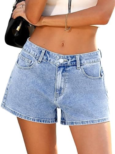 ELLEVEN Baggy Jean Shorts for Women, A-Line High Stretchy Mini Denim Shorts Summer Casual Loose Fit Sexy & Chic Jorts - Image 1