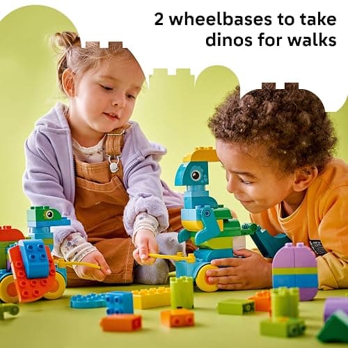 LEGO DUPLO Town 3 in 1 Dinosaurs on Wheels Learning Toy for Toddler Boys & Girls, Ages 3+ - Building & Education Play Set Teaches Problem-Solving Skills Through Play - Preschool Gift Idea - 10451 thumbnail 2