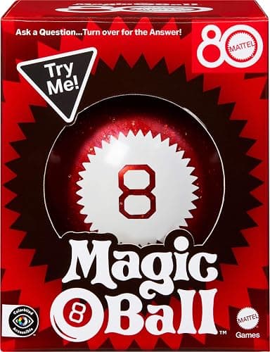 Mattel Games Magic 8 Ball Mattel 80th Anniversary Edition Novelty Game for Kids, Fortune-Telling Toy for Family Nights, Game Nights, Travel, Camping & Parties. - Image 1