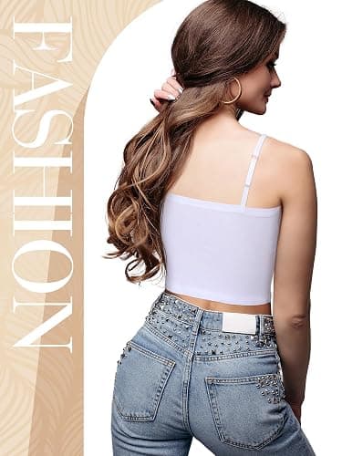 Bencailor 6 Pcs Women's Lace Camisole Spaghetti Strap Bralettes Crop Tops Half Cami Bandeau Tank thumbnail 6