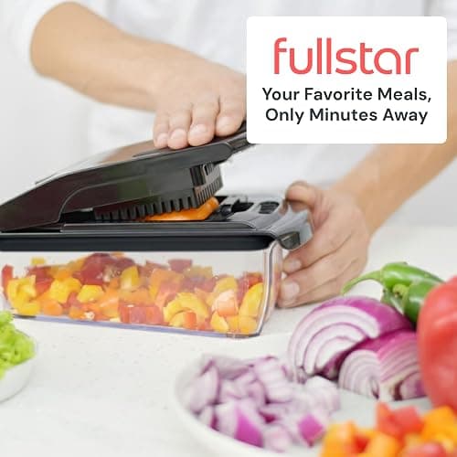 Vegetable Chopper Vegetable Cutter - Food Onion Salad Veggie Chopper with Container - French Fry Potato Dicer Slicer Cutter - Kitchen Tools & Gadgets (4-in-1 Black) thumbnail 9