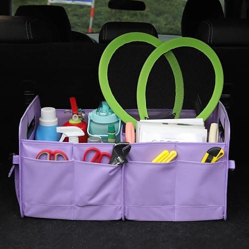 AOKJOY Car Trunk Organizer, Purple, Unisex, Foldable, Non-slip, Adjustable Straps, Multiple Compartments, 600D Oxford Cloth Material thumbnail 2