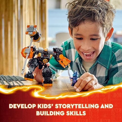 LEGO NINJAGO Cole’s Elemental Earth Mech Mini Ninja Toy, Customizable Action Figure Adventure Toy with Cole and Wolf Warrior Minifigures, Ninja Gift for Boys, Girls and Kids Ages 7 and Up, 71806 thumbnail 5