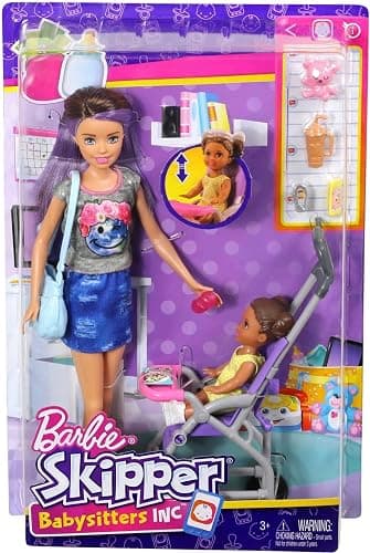 Barbie Babysitting Playset with Skipper Doll, Baby Doll, Bouncy Stroller and Themed Accessories thumbnail 6