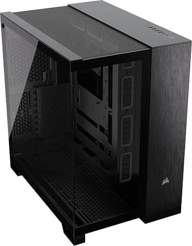 Corsair 6500X Boîtier PC mATX Mid-Tower à Double Chambre – Verre Trempé Panoramique - Connexion Inversée Compatible avec la Carte Mère – Pas de Ventilateurs Inclus – Noir/Obsidienne Aluminium - Image 1
